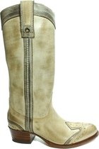 Sendra Boots 8745 Taupe Dames Laarzen Cowboy Western Gipsy Ibiza Debora Ronde neus Rechte Hak Leren Zool Rechte Schacht Treklussen Echt Leer Maat 35