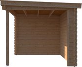 Blokhut met overkapping lessenaar dak 250 x 250 + 300cm