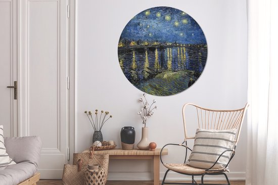 Cercle mural - Cercle mural - Nuit étoilée sur le Paris d'Orsay - Vincent Van Gogh - Aluminium - ⌀ 140 cm - Intérieur et Extérieur