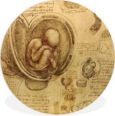 WallCircle - Wandcirkel ⌀ 150 - Leonardo da Vinci - Ronde schilderijen woonkamer - Wandbord rond - Muurdecoratie cirkel - Kamer decoratie binnen - Wanddecoratie muurcirkel - Woonaccessoires