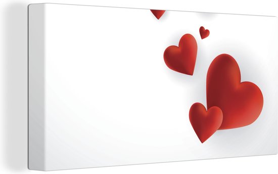 Tableau sur toile Une illustration d'un chemin de coeurs - 80x40 cm - Décoration murale