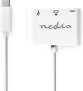 Adaptateur de câble vidéo Nedis CCGB64765WT02 0,2 m USB Type-C USB Type-C + USB Type-A + HDMI Blanc