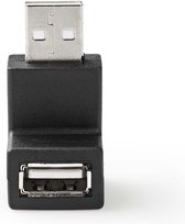 USB-A Adapter - USB 2.0 - USB-A Male - USB-A Female - 480 Mbps - Rond - Vernikkeld - PVC - Zwart - Envelop
