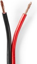 Nedis Speaker-Kabel | 2x 2.50 mm² | CCA | 15.0 m | Rond | PVC | Rood / Zwart | Folieverpakking
