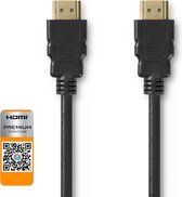 Nedis Premium High Speed ​​HDMI-Kabel met Ethernet - HDMI Connector - HDMI Connector - 4K@60Hz - 18 Gbps - 5.00 m - Rond - PVC - Zwart - Polybag
