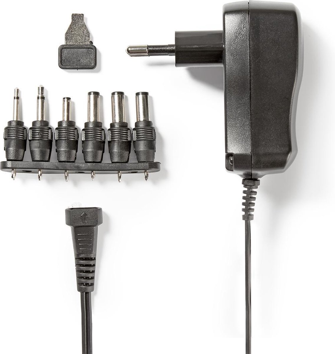Nedis Universele AC-Stroomadapter - 7.2 W - 3 - 12 V DC - 1.80 m - 1.0 A - 6 plug(s) - Zwart op Prijzenvolger.com