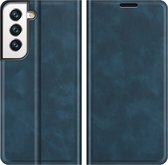 Cazy Samsung Galaxy S22+ Hoesje - Portemonnee Book Case - Kunstleer - Blauw