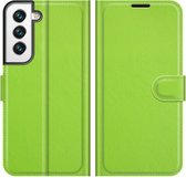 Cazy Samsung Galaxy S22 Hoesje - Portemonnee Book Case - TPU Kunstleer - Groen