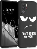 kwmobile telefoonhoesje compatibel met Xiaomi Poco X3 GT - Hoesje voor smartphone in wit / zwart - Don't Touch My Phone design
