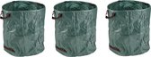 3x stuks groene pop-up tuinafvalzak 272 liter - Tuinafvalzakken opvouwbaar - Tuin schoonmaken/opruimen
