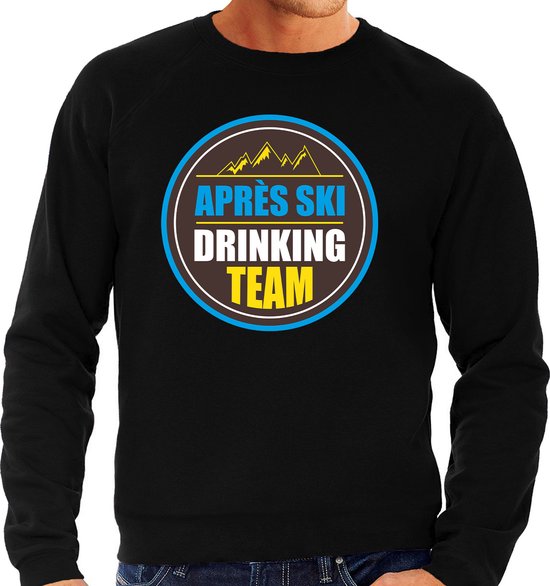 Apres ski trui Apres ski drinking team zwart heren Wintersport sweater Foute apres. bol