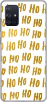 Geschikt voor Samsung Galaxy A51 hoesje - Quotes - Kerstman - Spreuken - Ho ho ho - Goud - Siliconen Telefoonhoesje