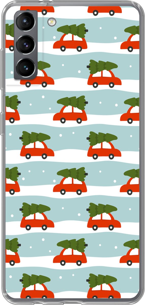 Telefoonhoesje Geschikt voor Samsung Galaxy S21 Plus hoesje - Kerst - Kerstboom - Patronen - Siliconen Telefoonhoesje Telefoonhoesje
