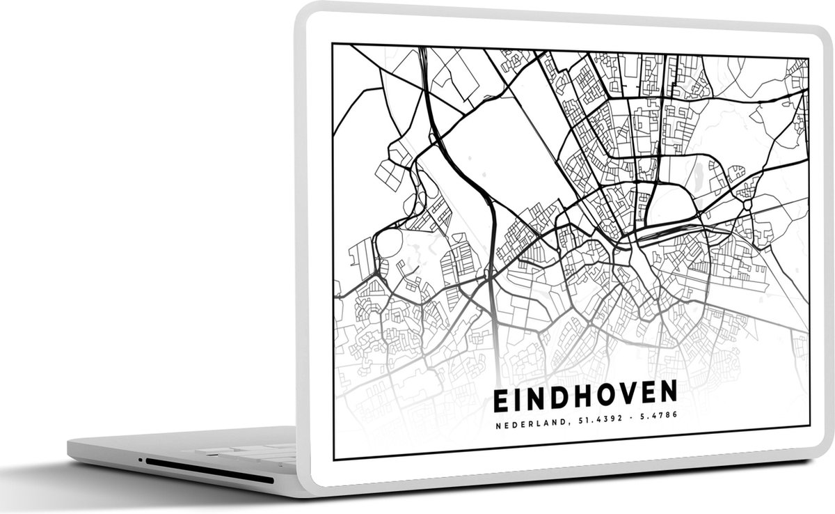 Laptop sticker - 17.3 inch - Kaart - Nederland - Eindhoven - 40x30cm - Laptopstickers - Laptop skin - Cover