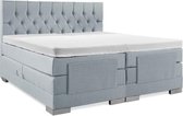 Boxspring Elektrische  Plint 180x220 Compleet Blauw Gecapitoneerd