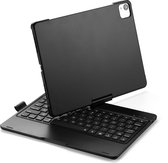 Toetsenbord Hoes geschikt voor iPad Air 10.9 (2020) - Bluetooth Toetsenbord hoes - Tablethoes 360 graden draaibaar - Toetsenbord verlichting - Zwart