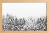 JUNIQE - Poster in houten lijst Winter In the Mountains -30x45 /Grijs