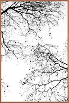 JUNIQE - Poster met kunststof lijst Black Branches 2 -20x30 /Wit &