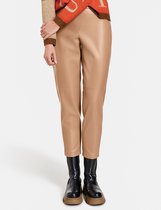 GERRY WEBER Dames Smalle broek in leerlook Caramel-40