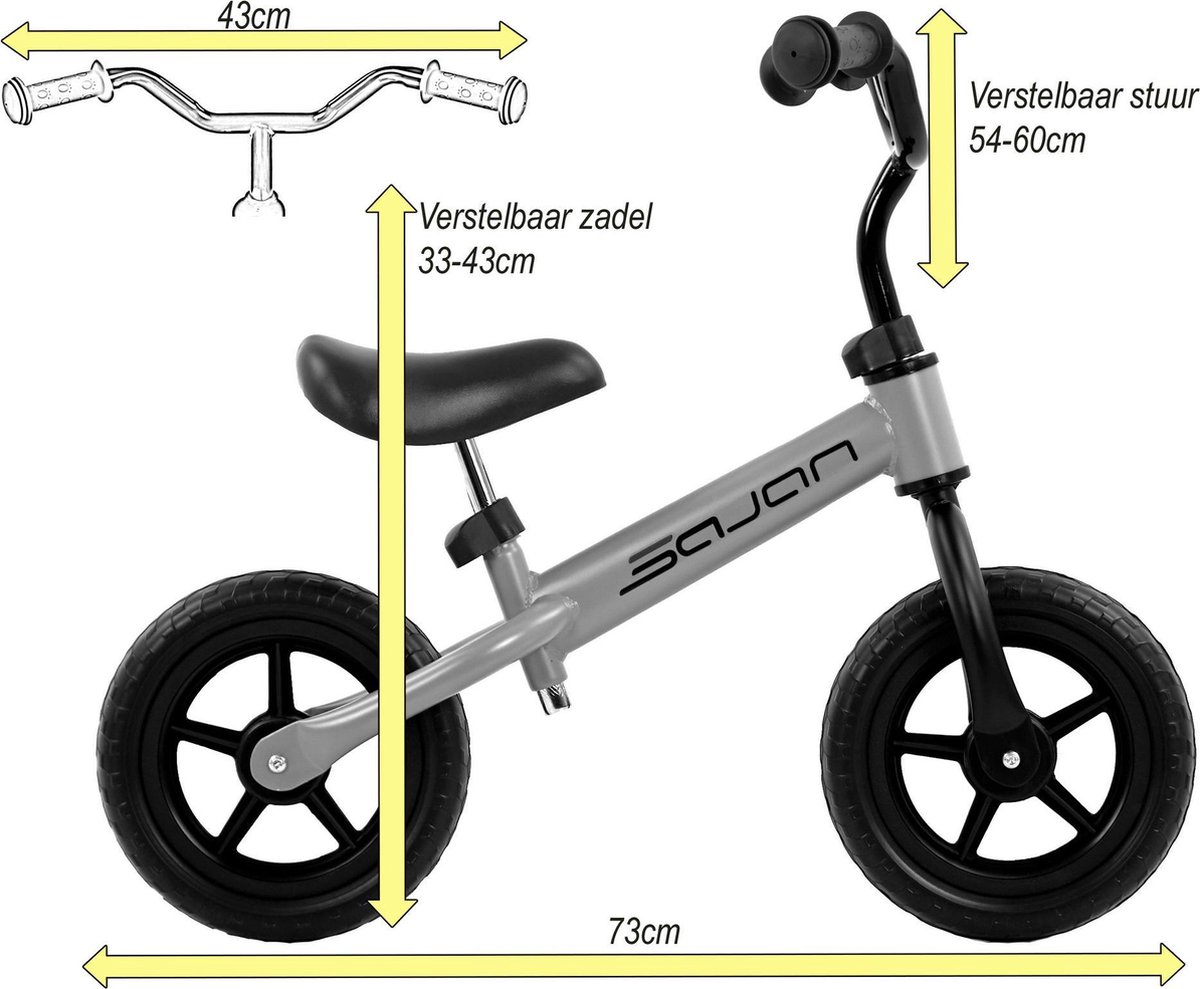 Sajan Loopfiets - Wit-Roze - Balance bike - Speelgoed — afbeelding 8