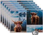Set de table - Scottish Highlander - Collage - Hiver - 45x30 cm - 6 pièces