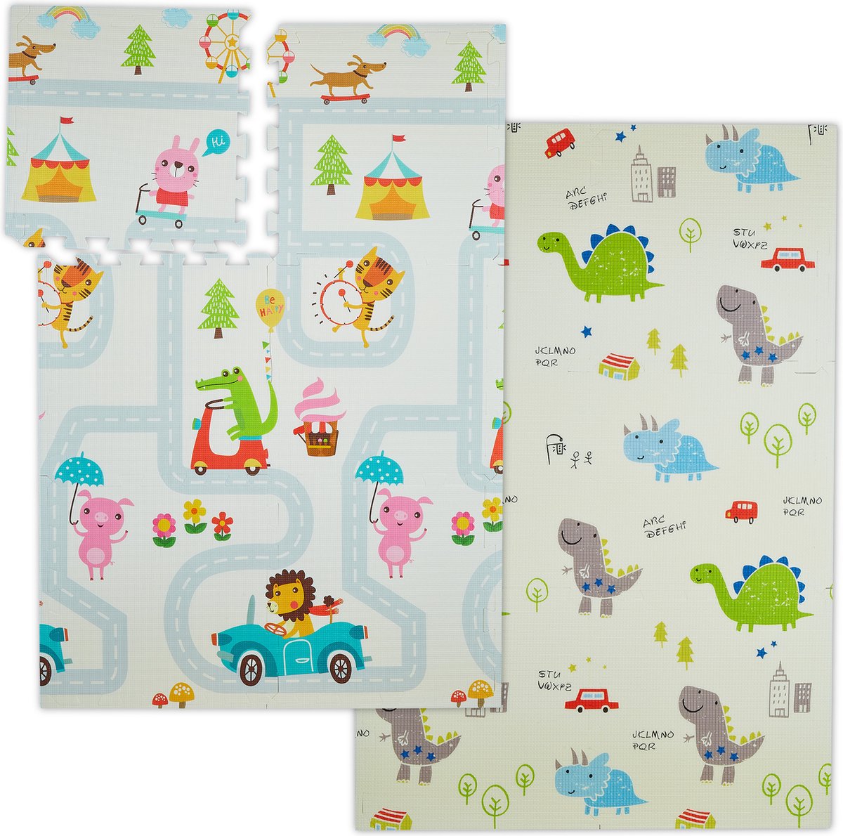 Relaxdays Speelmat Puzzel Met Rand Puzzelmat Kruipmat Speeltegels Kinderkamer 593188616