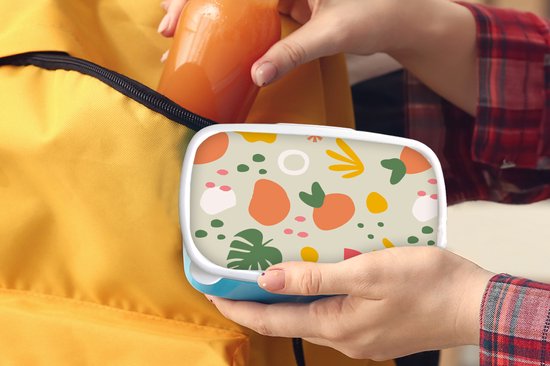 Boîte à pain Blauw - Boîte à lunch - Boîte à pain - Fruit - Trou plante - Motif - 18x12x6 cm - Enfants - Garçon - Cadeau Sinterklaas - Distribution cadeaux pour enfants - Chaussures cadeaux Sinterklaas