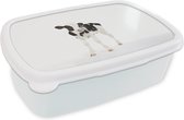Broodtrommel Wit - Lunchbox - Brooddoos - Koe - Kalf - Wit - Dieren - 18x12x6 cm - Volwassenen