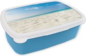 Broodtrommel Blauw - Lunchbox - Brooddoos - Strand - Licht - Zon - 18x12x6 cm - Kinderen - Jongen