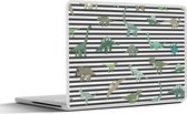 Laptop sticker - 10.1 inch - Kinderkamer - Dinosaurus - Zwart - Jongens - Meisjes - Kinderen - 25x18cm - Laptopstickers - Laptop skin - Cover