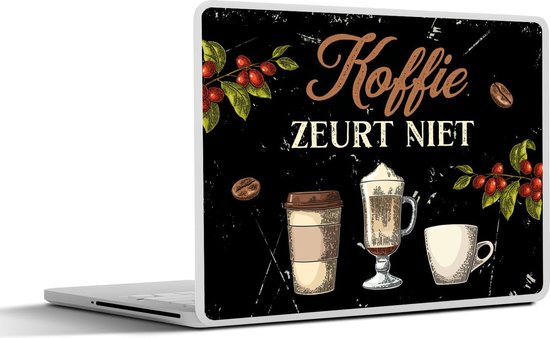 Sticker ordinateur portable - 10,1 pouces - Café - Mugs - Citations
