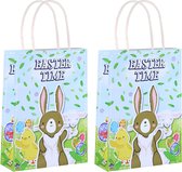 10x sacs de fête en papier sur le thème de Pâques / sacs distributeurs - Pasen