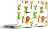 Laptop sticker - 13.3 inch - Jungle - Leeuw - Krokodil - 31x22,5cm - Laptopstickers - Laptop skin - Cover
