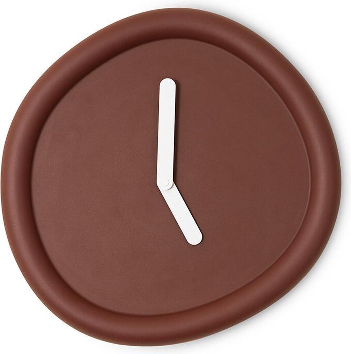 Ronde Klok Dieprood / Round Clock Deepred - Design klok Werkwaardig