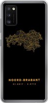 Geschikt voor Samsung Galaxy A41 hoesje - Noord-Brabant - Kaart - Goud - Siliconen Telefoonhoesje