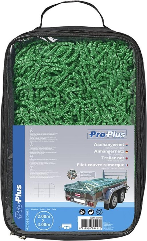 Filet de remorque ProPlus 2,00 x 3,00 M avec cordon élastique
