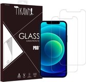 Tikawi x2 Gehard glas 9H Iphone 12 Pro 6.1 Schermbeschermer met hoge weerstand [Anti-vingerafdruk] Beschermfolie Gehard glas x2