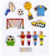 stickers glitter voetbal #1 junior 12-delig