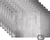 Placemat - Placemats kunststof - Betonnen structuur met kleurverschil - zwart wit - 45x30 cm - 6 stuks - Hittebestendig - Anti-Slip - Onderlegger - Afneembaar