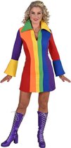 Magic By Freddy's - Vrolijk Regenboog Jaren 70 Stijl - Vrouw - Multicolor - Small - Carnavalskleding - Verkleedkleding
