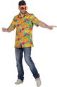 Wilbers & Wilbers - Hawaii & Carribean & Tropisch Kostuum - Hemd Honderd Hawaiiaanse Tropische Bloemen Man - Geel, Multicolor - Maat 50 - Carnavalskleding - Verkleedkleding