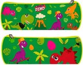 etui Crazy Dino 22 cm polyester groen
