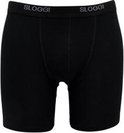 Zwarte Sloggi boxershort met grijze elastische tailleband met logo.