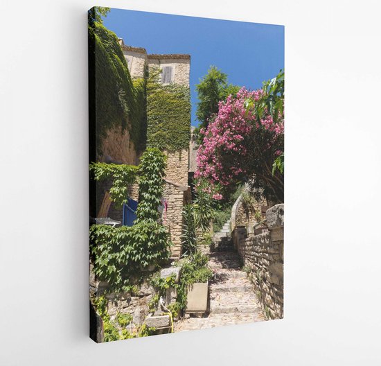 Canvas schilderij - Narrow street in medieval town Gordes. Provence, France  -  751508119 - Vertical