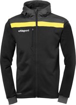Uhlsport Offense 23 Multi Hood Jacket Kind Zwart-Antraciet-Limoengeel Maat 128