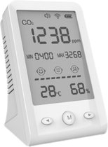 SAVS® DM-67 CO2 Meter, Melder & Monitor - Luchtkwaliteitsmeter - Thermometer - Hygrometer - Binnen - Draagbaar en Oplaadbaar