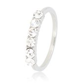 My Bendel - Stijlvolle damesring waarmee je straalt - Ring met 4mm grote kristal  zirkonia stenen - Met luxe cadeauverpakking