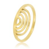 My Bendel - Sierlijke ring met 4 halfronde boogjes - Unieke design ring met  halfronde vormen - Met luxe cadeauverpakking