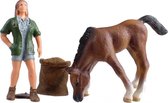 Country Life paarden verzorgingset bruin 10,5 cm