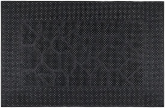 Relaxdays deurmat rubber - voetmat buiten - rubberen schoonloopmat -  weerbestendig - zwart | bol.com